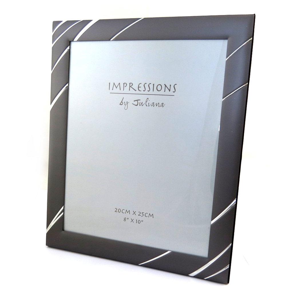Les Trésors De Lily [M9632] - Cadre Photo 'Design' aluminium  gris anthracite (20x25 cm)