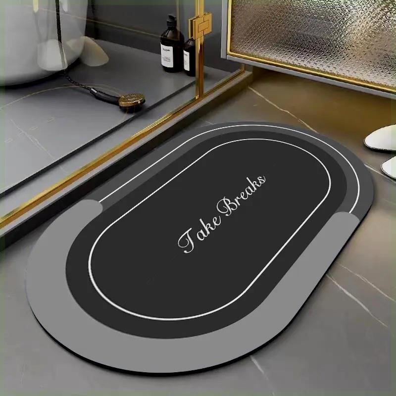 Bathroom Slip-resistant Mat Modern Minimalist Washroom Door Area Entry Foot Mat Diatom Mud Mat Durable Durable Useful