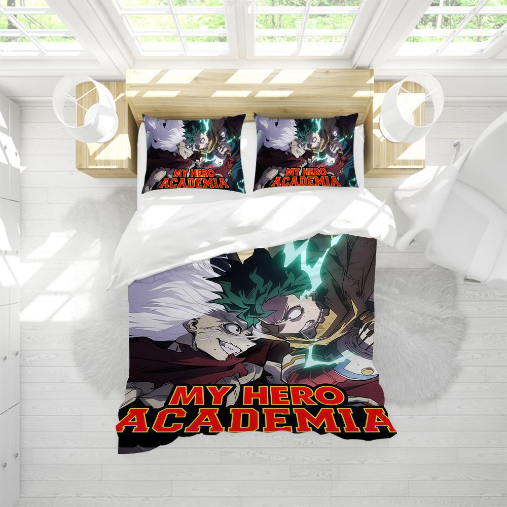My Hero Academia Duvet Cover Set Soft Wash Bed 3 Piece Summer Comfortable Student Dormitory Home Baby Bedding Best seller
