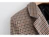European & American Style Women's Plaid Double-Breasted Suit Jacket - Autumn 2024 Top 5 Colors