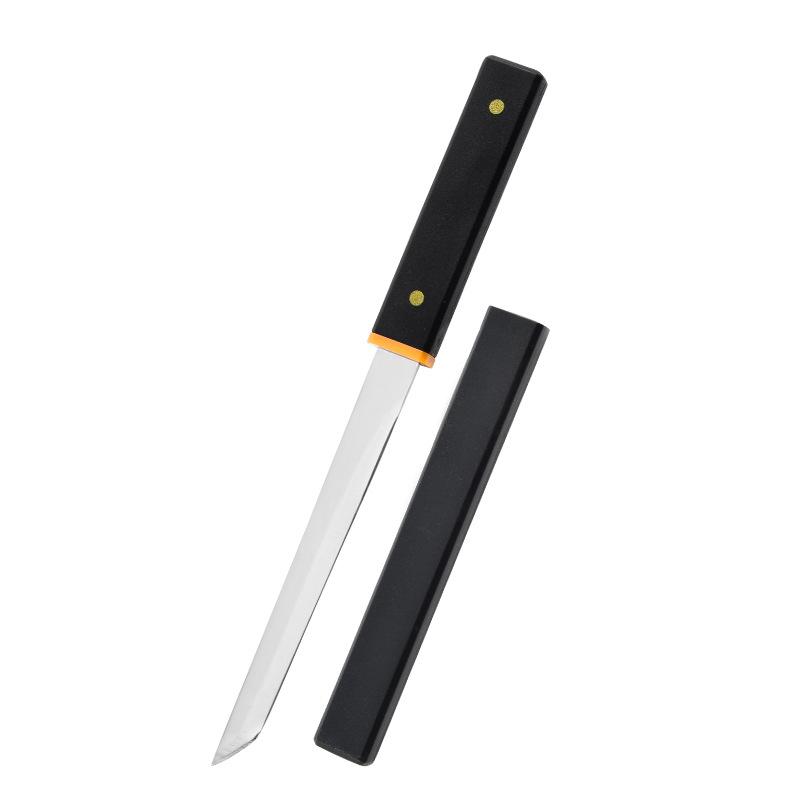 

Универсальный нож для барбекю, рыбы, фруктов, стейка, пластиковая ручка, кухонные ножи, острые кости, мясницкий нож, поварской топор, мясо 1PC чёрный