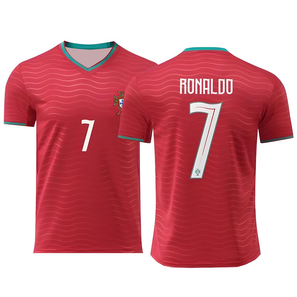 

Футбольна тренувальна футболка CR7 для дорослих Чемпіонат світу 2026 Португалія Домашня футболка 3D-друк Спортивний костюм Подарунок для фаната Повсякденна дихаюча футболка Унісекс 6XL