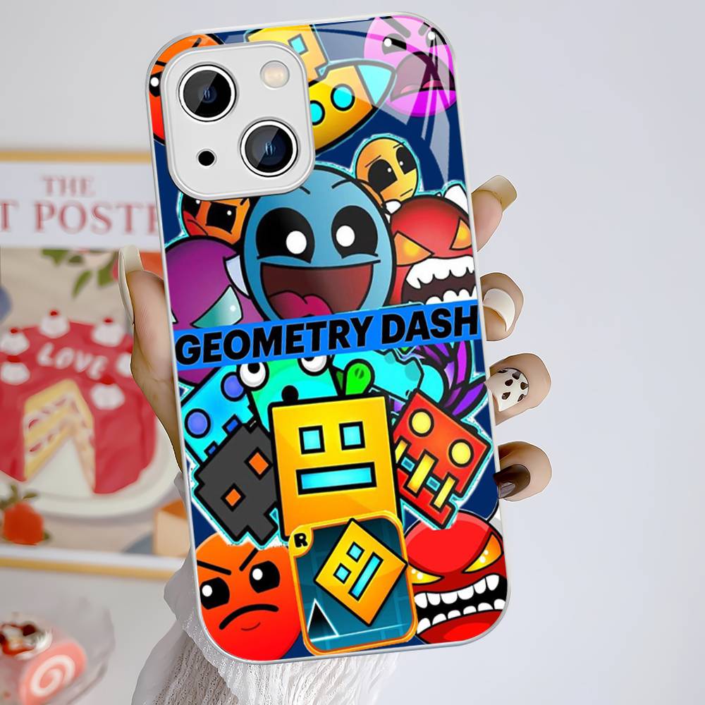 Game Geometry Dash For IPhone 14 13 12 Mini 11 Pro XS Max X XR 14 Plus Tempered Glass Cover