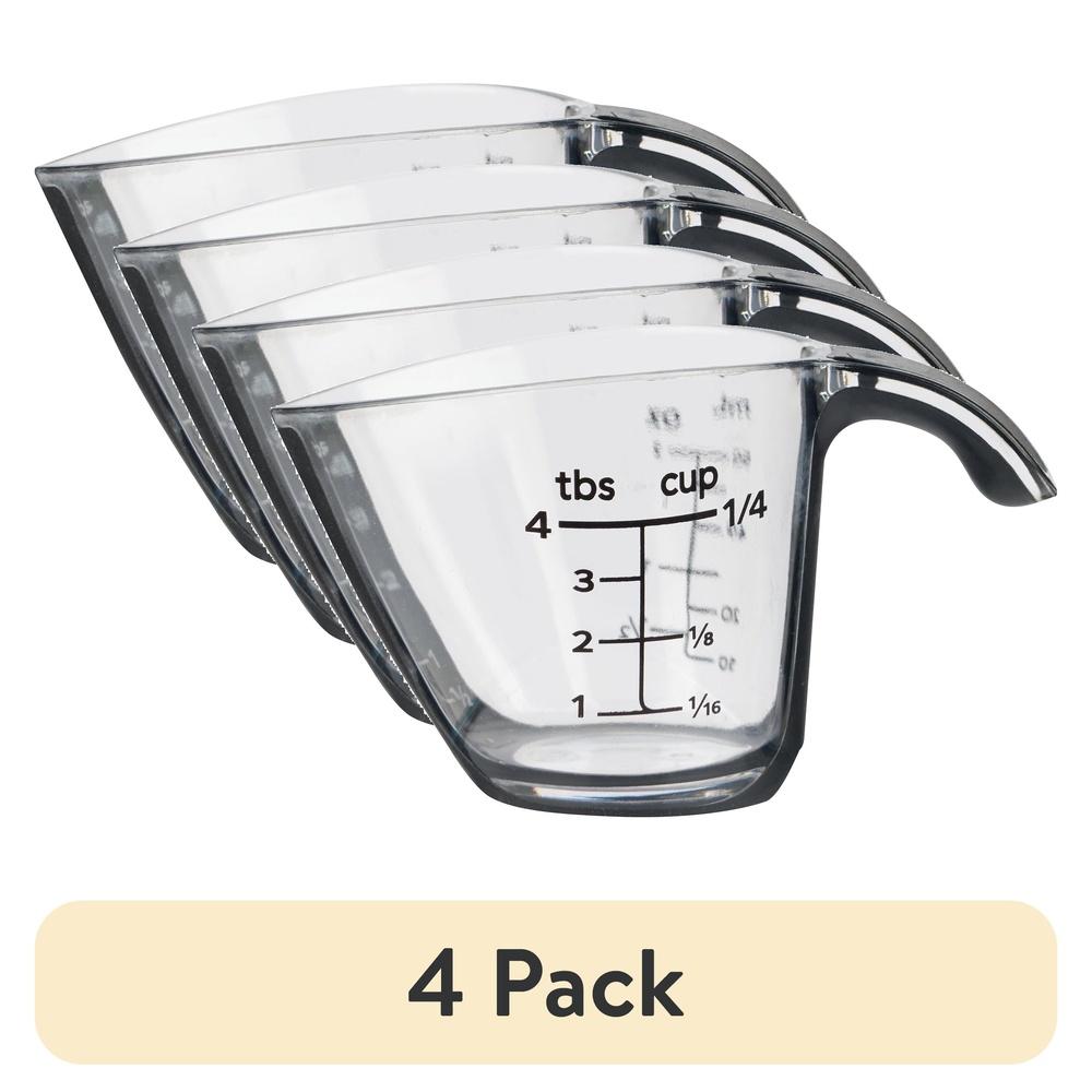 

4 Pack Mini Measuring Cups Plastic Measuring Cup Set 1/4 Cup 2 Oz 60ml Dishwasher Safe Non Slip Handle Mess Free Pour United States