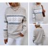 2024 Autumn and Winter Fashion Christmas Snowflake Pattern Semi-turtleneck Sweater Pullover Women's Clothing