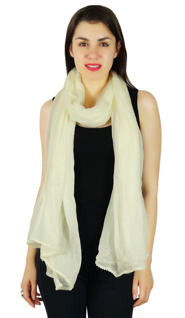 Fashion Neck Chunni Long Dupatta Solid Cotton Blend Women Wrap Scarves Hijab
