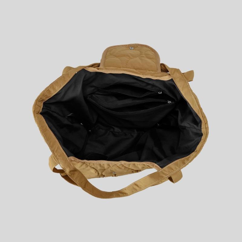 Niche Design Quilted Ringer Dumpling Bag Autumn and Winter Embroidered Line Down Padded Jacket Large Capacity Handbag Women's Shoulder Bag