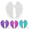 1 para duża naszywka ze skrzydełkami cekinowymi naszywki z cekinowymi skrzydłami anioła naszywki do naszywania na ubrania naszywka z piórkiem na T-shirt sukienkę bluzy