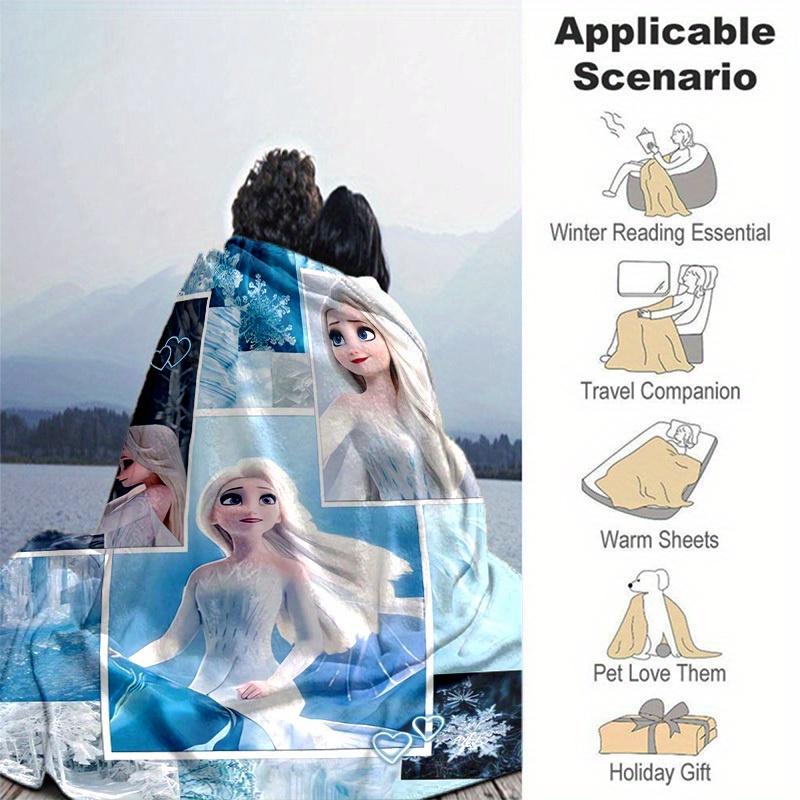 1pc, Elsa Frozen II Queen Elsa Ice Princess Blanket Home Decor, Couch Throw, Outdoor Blanket, Gift, Coverlet Suitable for Bedroom, Living