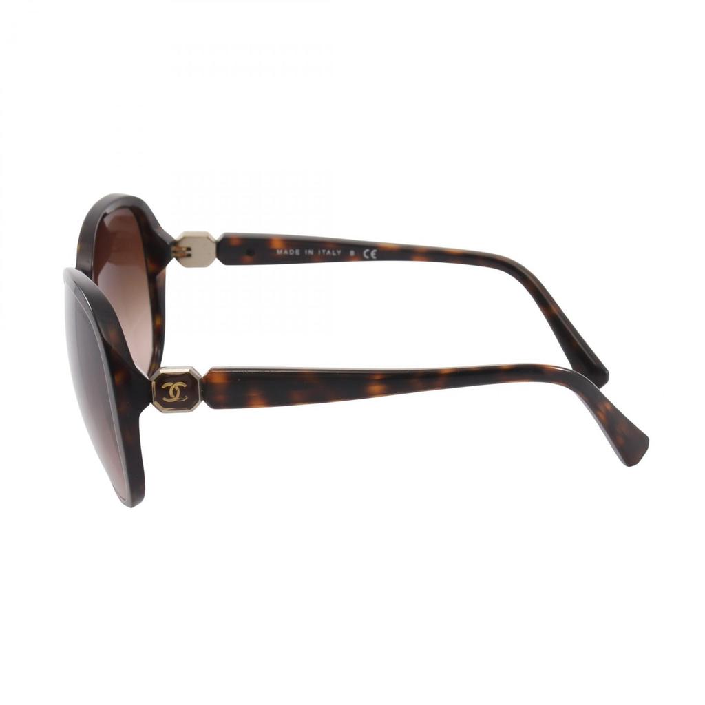 Used CHANEL COCO Mark Gradation Sunglasses 5285-A Plastic Brown Used Women