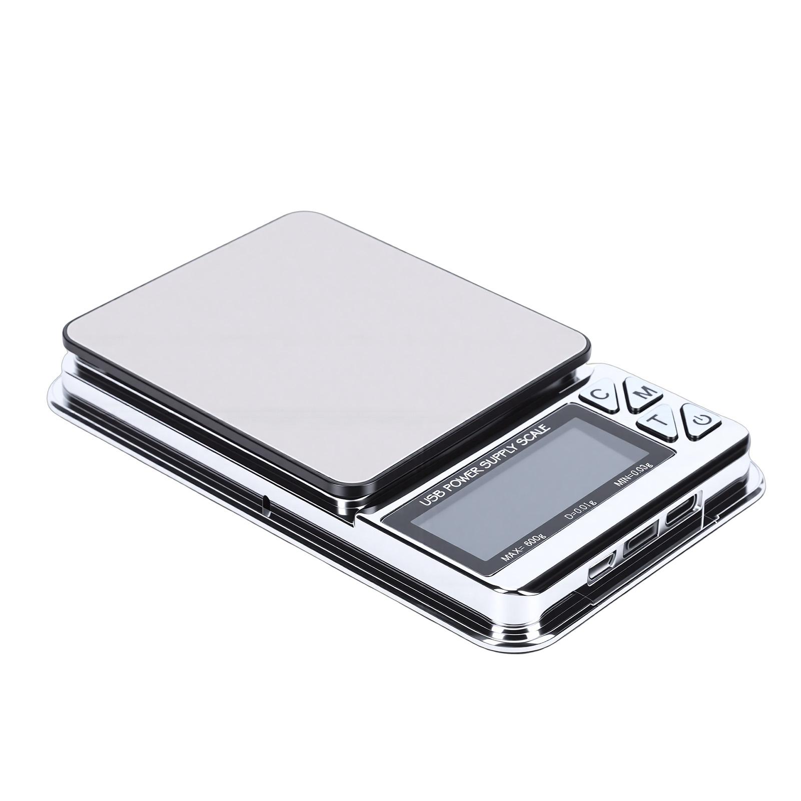 

Milligram Scale 7 Units 600g 0.01g Digital Pocket Portable Accurate Jewelry Micro Mg Gram Scale LCD Display USB