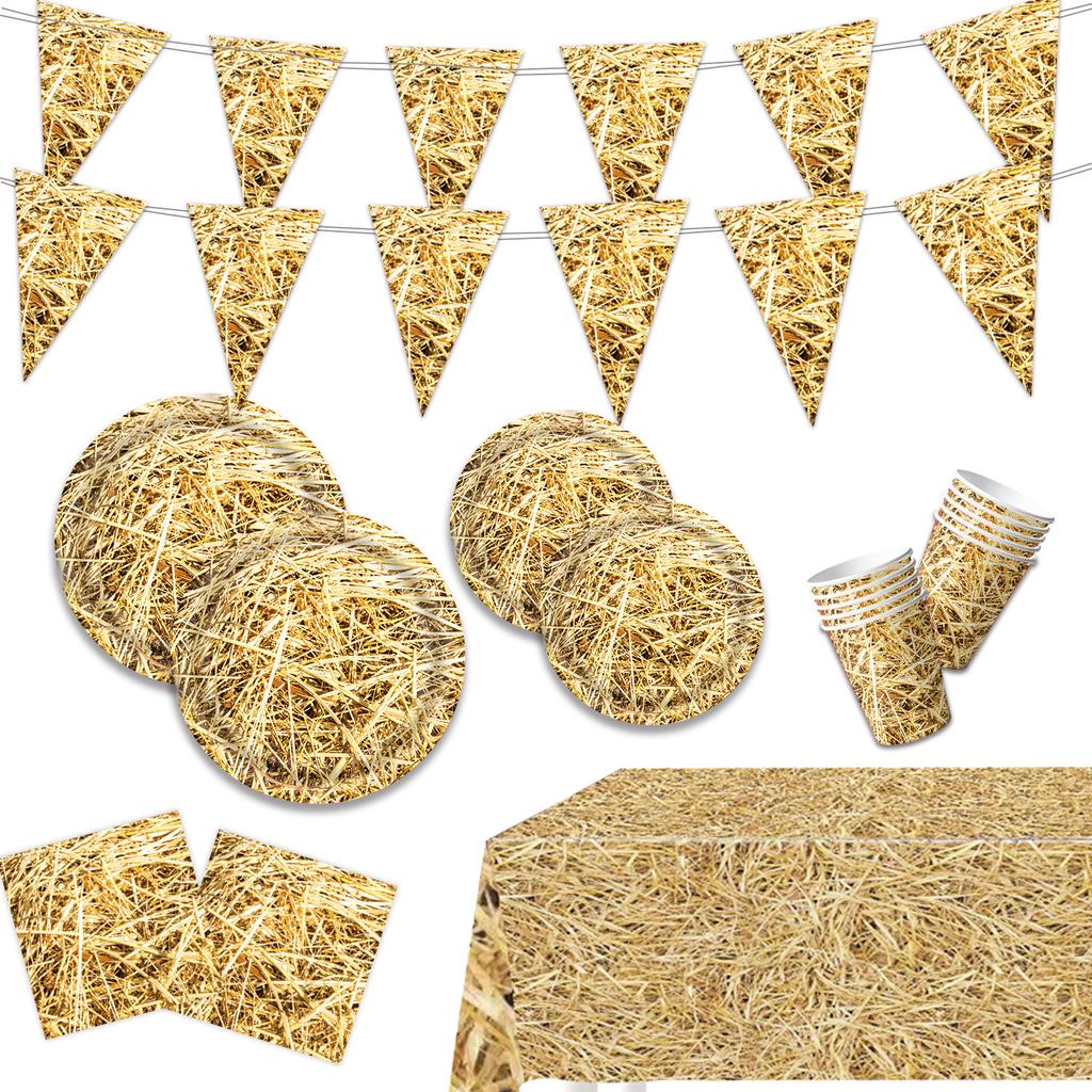Haystack Party Supplies Birthday Decorations Haystack Theme Western Cowboy Haystack Arrangement Props