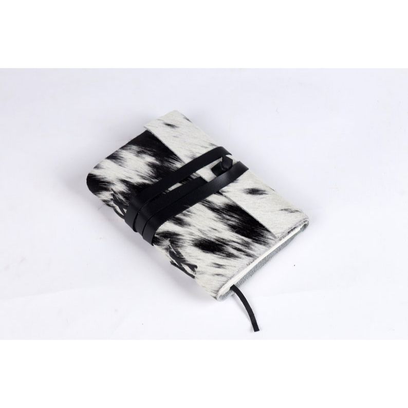 Cowhide Leather Journal - Wrap Closure , Vintage Leather Journal, Handmade Journal, Travel Writing Notebook, Handmade Blank Paper