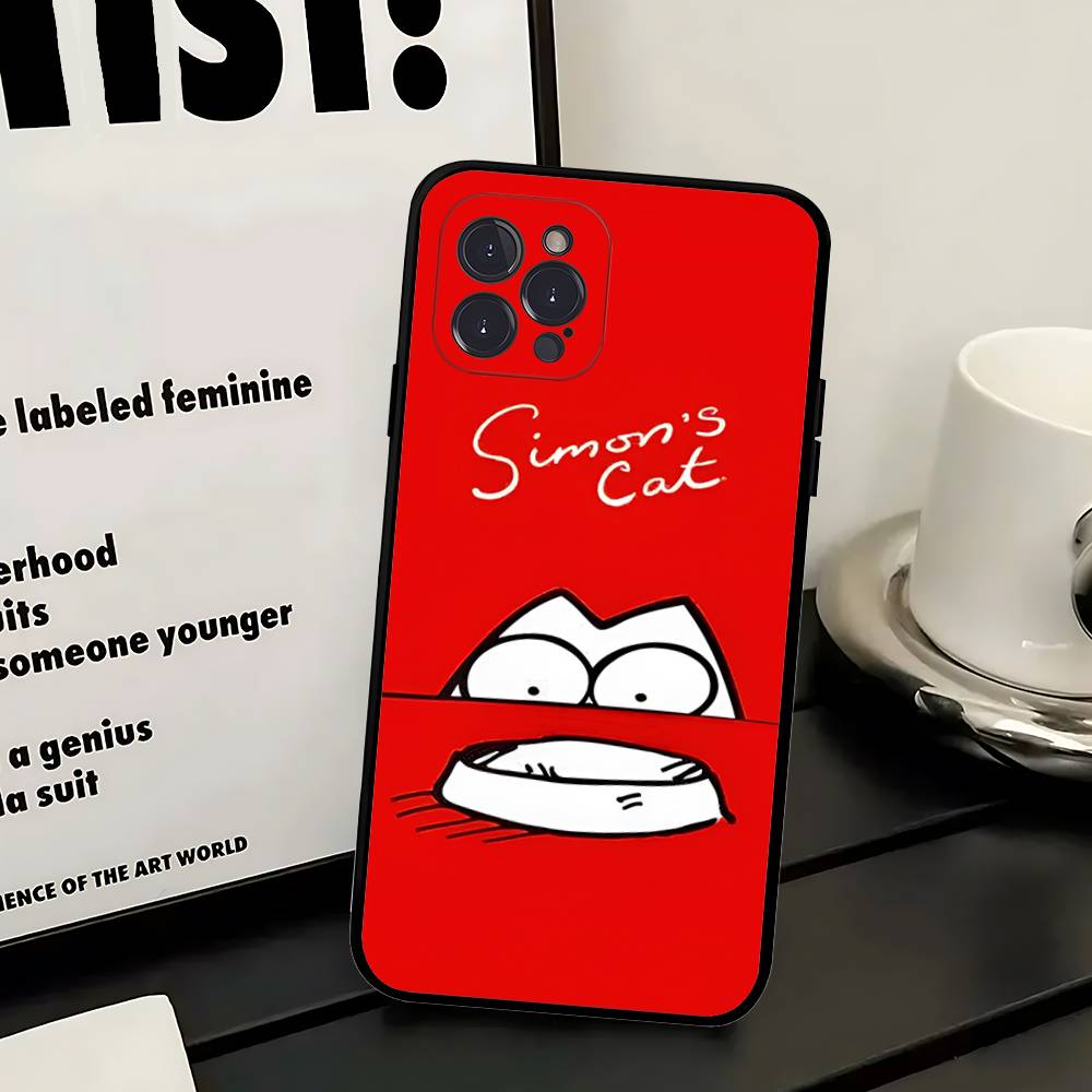 

S-Simons-Cute-Cat Phone Case For IPhone 17 16 14 15 13 12 11 Pro Max Plus Silicone Soft Cover iPhone 17 Air