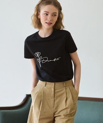 Deuloupisumeon Flower Patch Supima Short Sleeve T-Shirt [Black]
