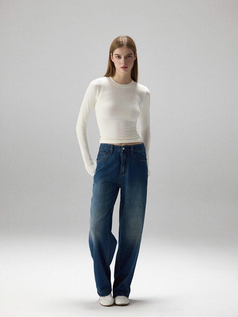 2025 Spring/Autumn Slim-fit Long-sleeve Elastic Base Layer T-shirt