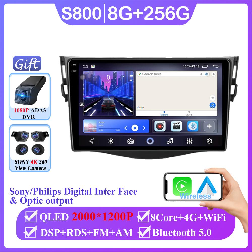 Android 14 For Toyota RAV4 3 XA30 2005 - 2016 Auto Radio Stereo Head Unit Carplay Multimedia Video Player Navigation No 2din DVD