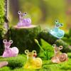 10PCS/Bag Cute Colorful Mini Luminous Snail Micro Landscaping Ornaments Figurine Decorations Glow In The Dark Car Home Ornaments
