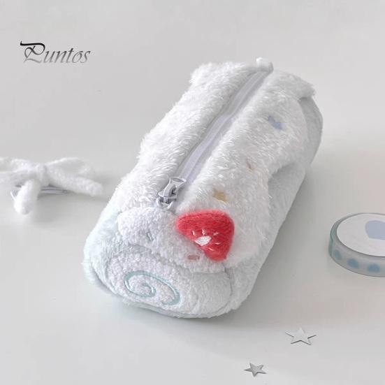 Cute Dessert Shaped Pouch Cake Roll Pencil Case, Plush Makeup Bag, Large Capacity Pen Fluffy Skin-friendly Pouch, Soft Stationery Bag for Girls,
