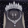 Gorgeous Crystal Bridal Jewelry Sets Fashion Tiaras Earrings Choker Necklace for Women Wedding Dress Bride Dubai Jewelry Set