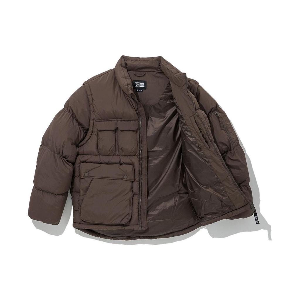New Era Solid Color Detachable Long Sleeve Cotton Jacket Unisex jackets Brown 13338561