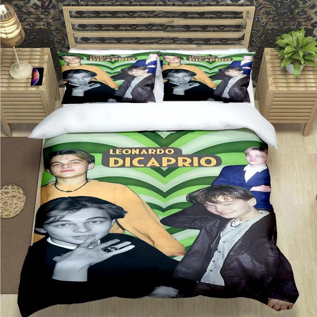 Comforter Famous Actor L-Leonardo Dicaprio Print Bedding Sets Bed Supplies Set Bed Comforter Set Bedding Set Luxury Gift