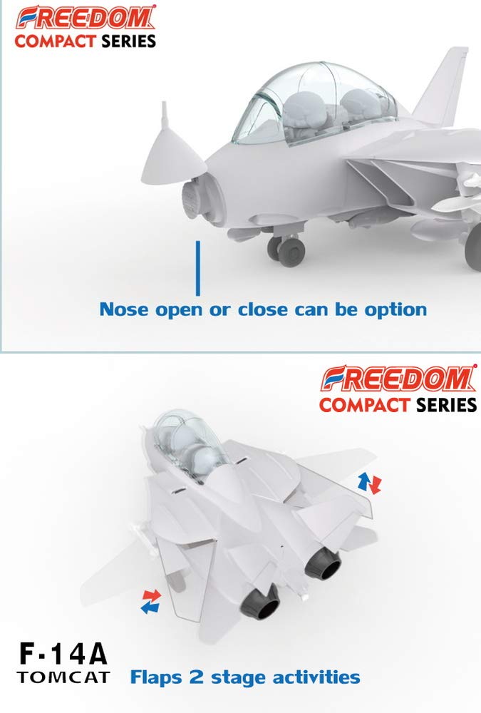 Freedom Model Kits Compact Series US Navy F-14A Tomcat VF-111 Sundowners 2 in 1 Plastic Model Kit FRE162061