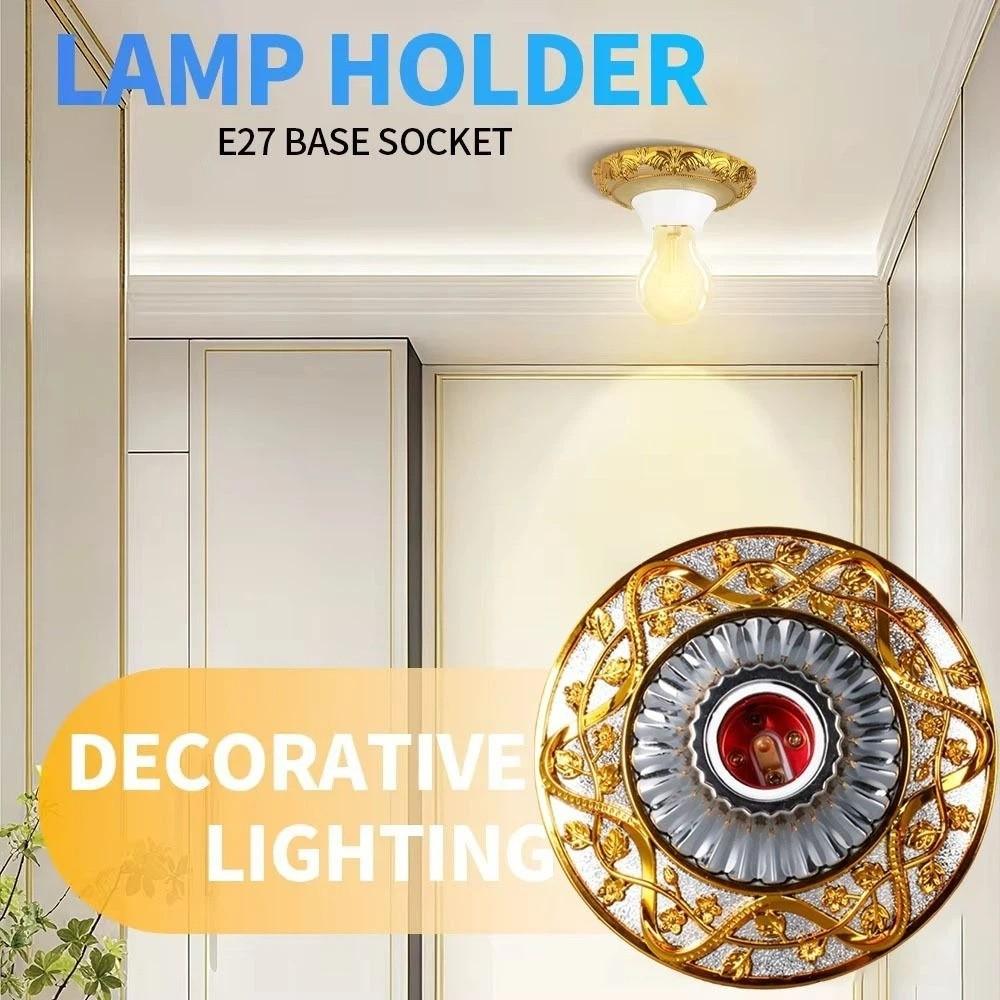 Goldene Basis E27 Lampenfassung Fest montierte Basis Lampenreparaturzubehör Leuchtenersatzteile Deckenaufhängung
