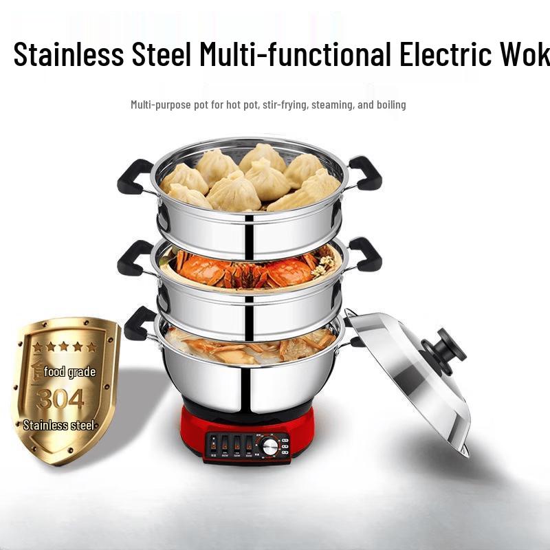 304 Stainless Steel Electric Multi-Cooker & Steamer