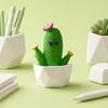 Mini Artificial Cactus Plants In Pots, Compact Faux Potted Cactus Ornaments, Resin Small Decorative Plant for Home Office Desk Tabletop Shelf Decor