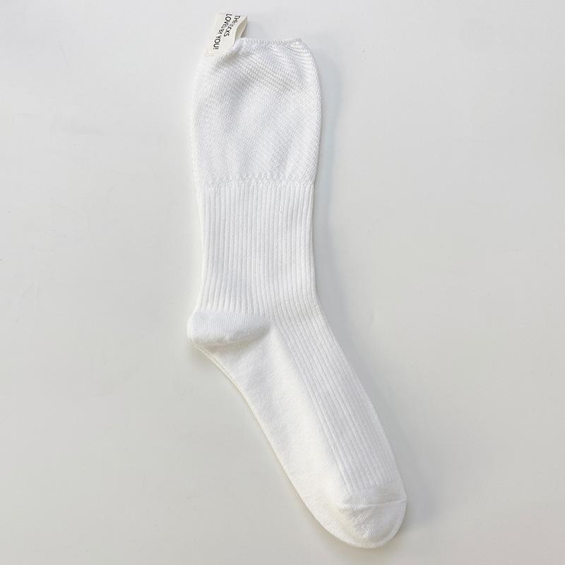 Female Spring and Autumn Heel Love Cloth Label Letters In The Tube Pile Pile Cotton Socks