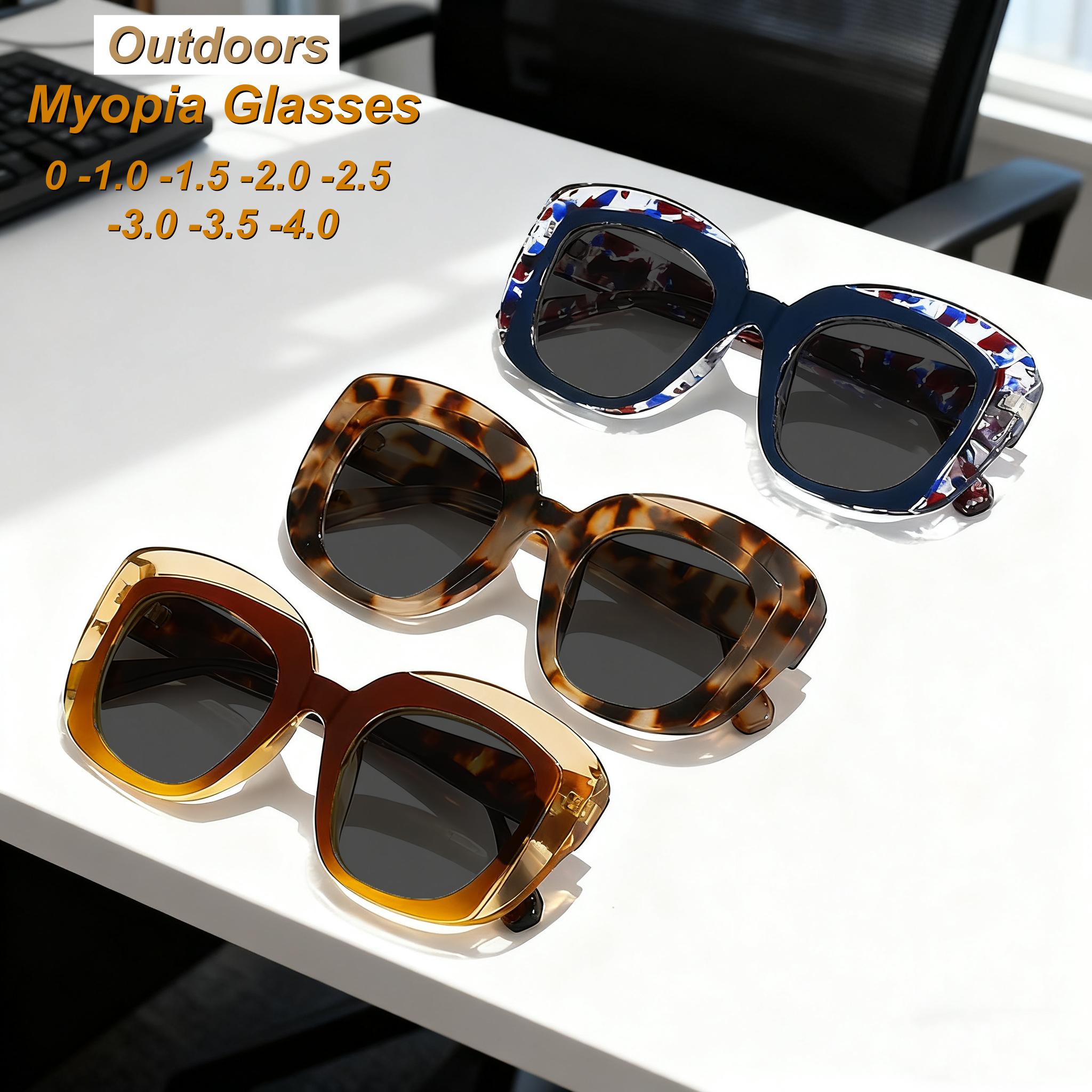 Myopia Sunglasses Women's Blue/Light Latest Fashionable Personalized Thick Frame Myopia Eyewear Outdoor Neutral High Quality Anti Eyewear Cm