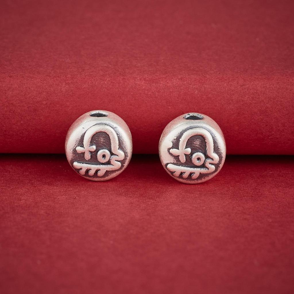 Zodiac Horse Sterling Silver 999 Spacer Beads - Round Charm for DIY Jewelry Making