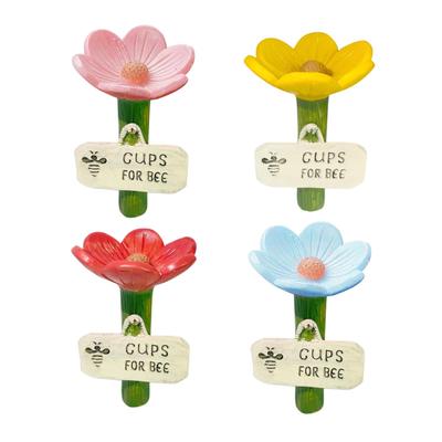 Bee Waterers For Garden Bee Pollinator Feeder Drinking Cups Flower Shape Watering Stations Colorful Butterfly Hygienic Cups