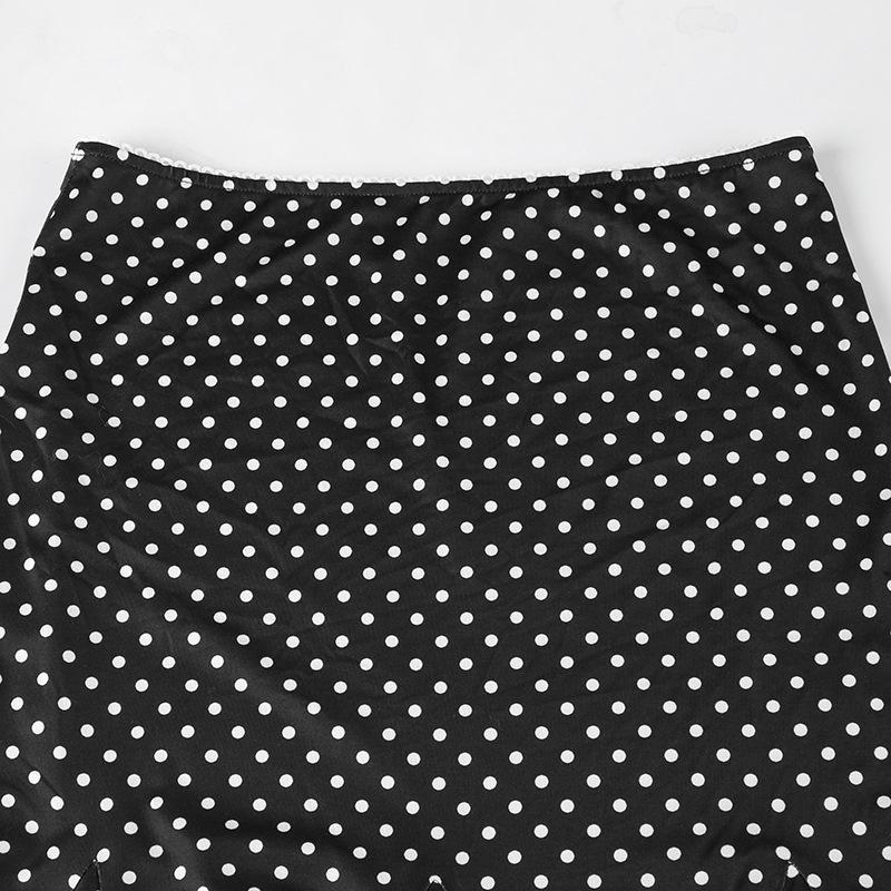 European & American Summer Fashion: New French Polka Dot Midi Fishtail Skirt