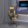 Vidaxl Gaming Armchair with Footrest, Black and Gold, Faux Leather