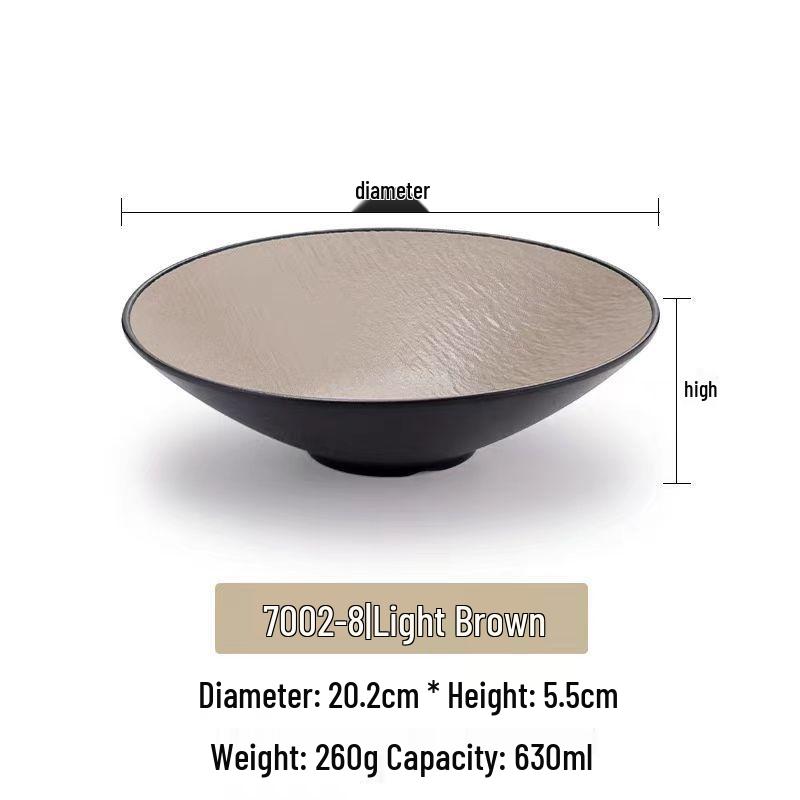 Melamine Japanese Conical Hat Bowl - Large Plastic Soup, Rice, and Noodle Bowl