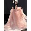 Pink Tube Top Evening Dress for Women, High-end Engagement, Super Fairy Light Luxury Birthday Banquet, Adult Ceremony, Tutu Skirt On the Run