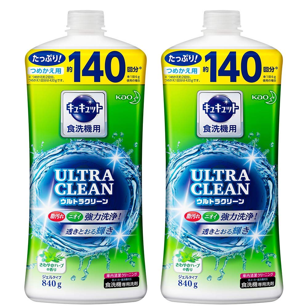 

CuCute освежающий травяной аромат ультрачистого моющего средства для посудомоечной машины, сменный блок 840 г x 2 шт. [оптовая закупка]