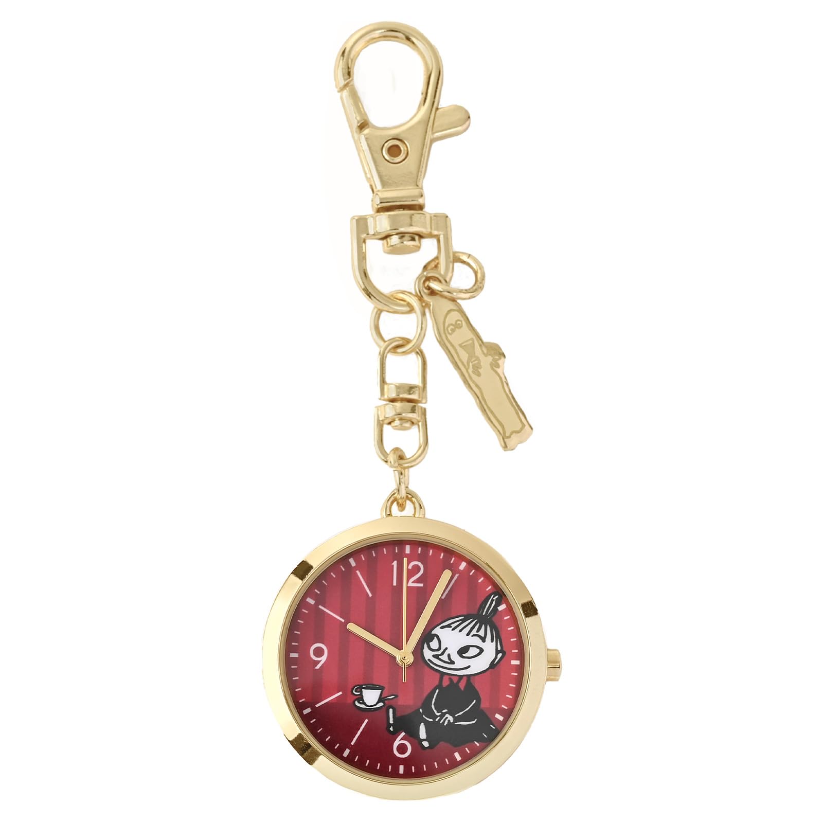 

Fieldwork Analog Pocket Watch Keychain with Moomin Design Comes in Special Bag Suitable for and Business Little My Hattifatteners Red Women s - Cute,