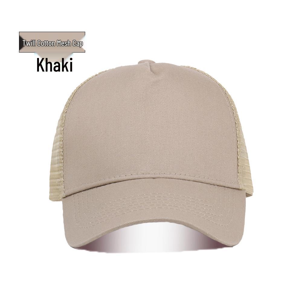 Summer Cotton Mesh Cap: Breathable Sun Protection Baseball & Duckbill Hat for Travel, Work, & Catering.