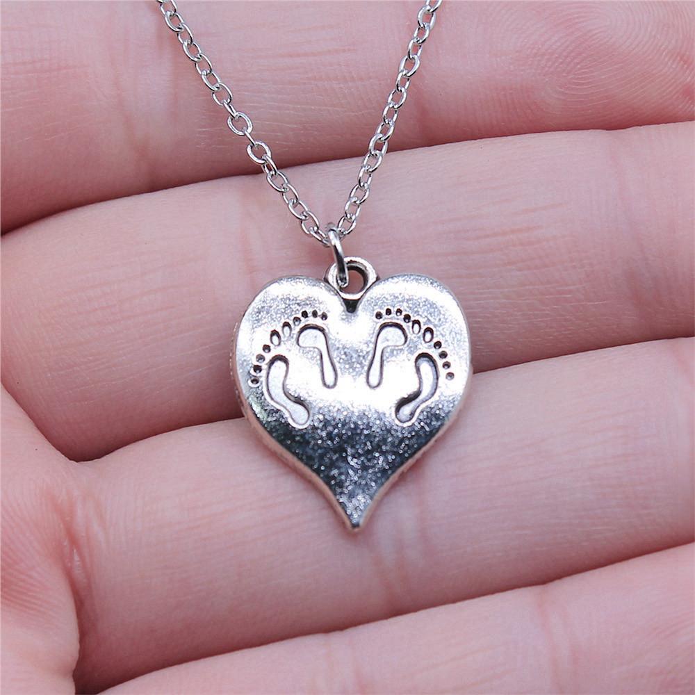 Peach Heart Angel Wings Sweet Pendant Antique Silver Metal Boys Collar Necklace High Quality Gift