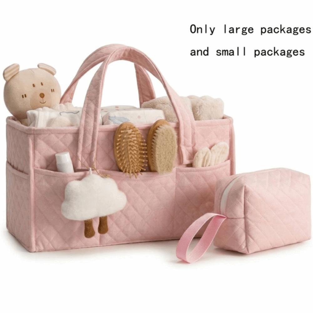 Large Capacity Baby Diaper Organizer Portable with Pouch Nursery Storage Basket Newborn Essentials Baby Diaper Storage Bag