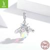 Colorful Dreamy Bee Pendant Bracelet, Silver Ziyun, 925 Silver, Forest Inspired, Girly Accessory, BSC395.