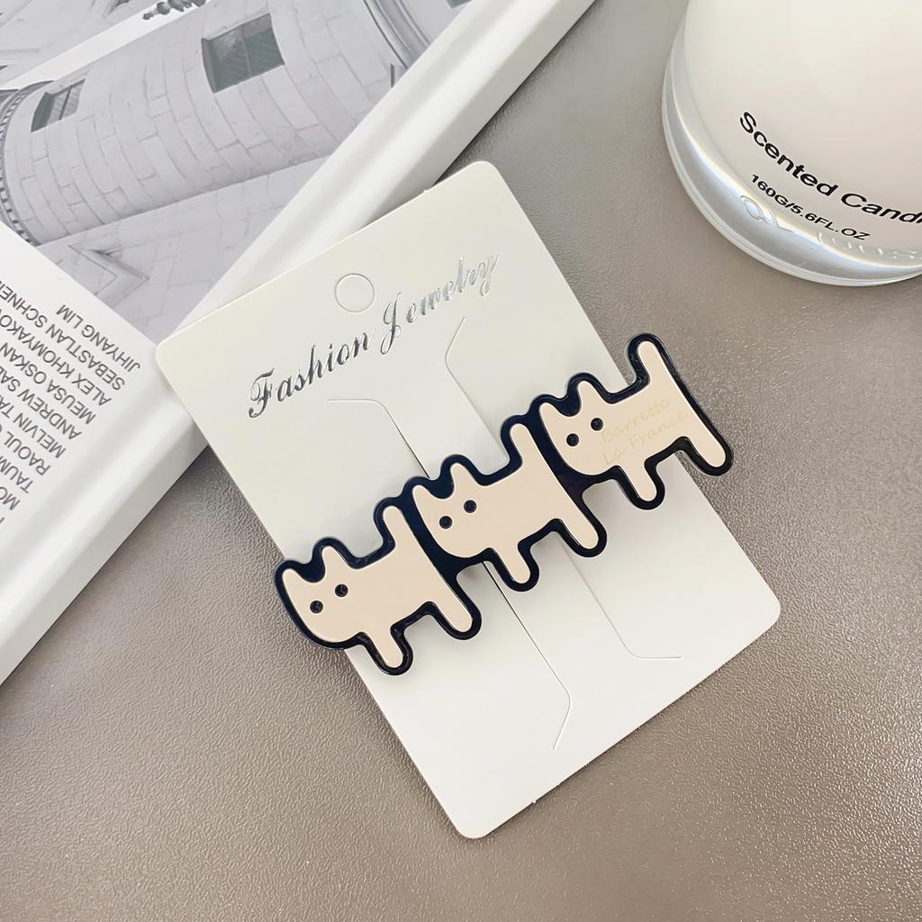 Koreanischer Haarclip, 6,5 cm, mit Essigsäure-Wassertropfen-Design, im Retro-Stil, niedlicher Katzen-Haarclip für süße Mädchen