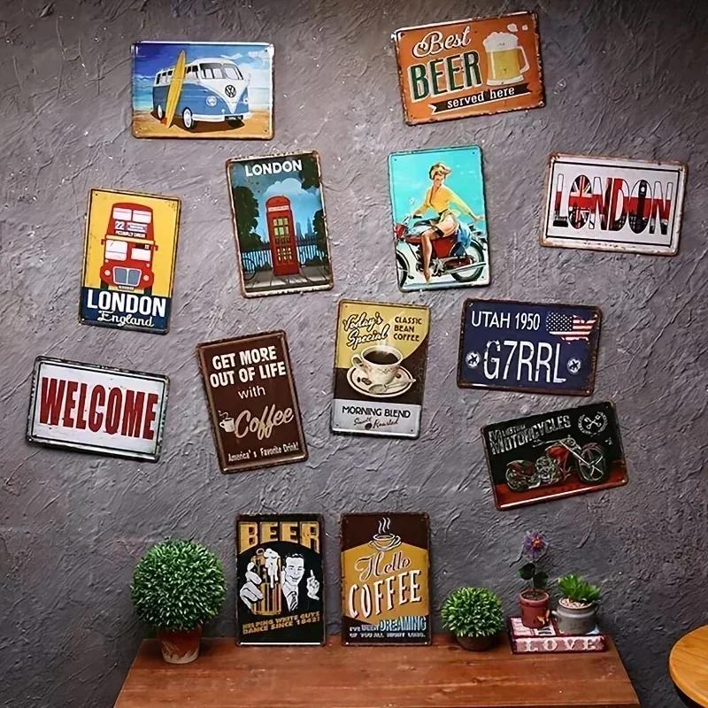 Life Calendar Timeline Motivational Quotes Metal Poster Accessories for Home Decor Items Metal Tin Signs for Wall Art Decoration