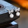 Exquisite Bowknot Pearl Tassel Earrings - Elegant Luxury 2024 Fashion for Women