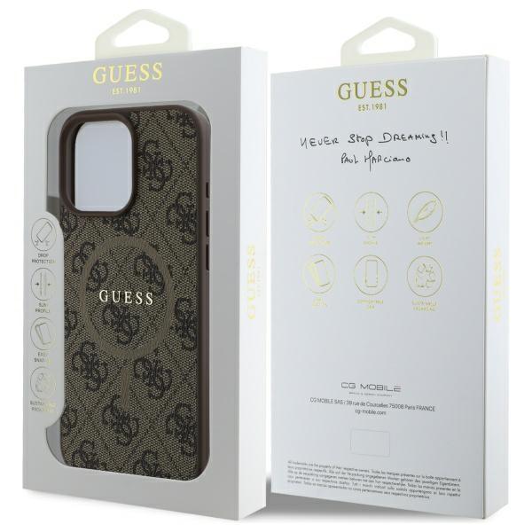 Guess Guhmp16Xg4Gfrw Iphone 16 Pro Max 6.9 Brązowy/Brown Hardcase 4G Ring Classic Logo Magsafe