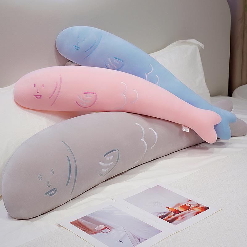 Soft Long Fish Throw Pillow Plush Toy Doll Big Fish Doll Girl Bed Sleeping Leg Rag Doll