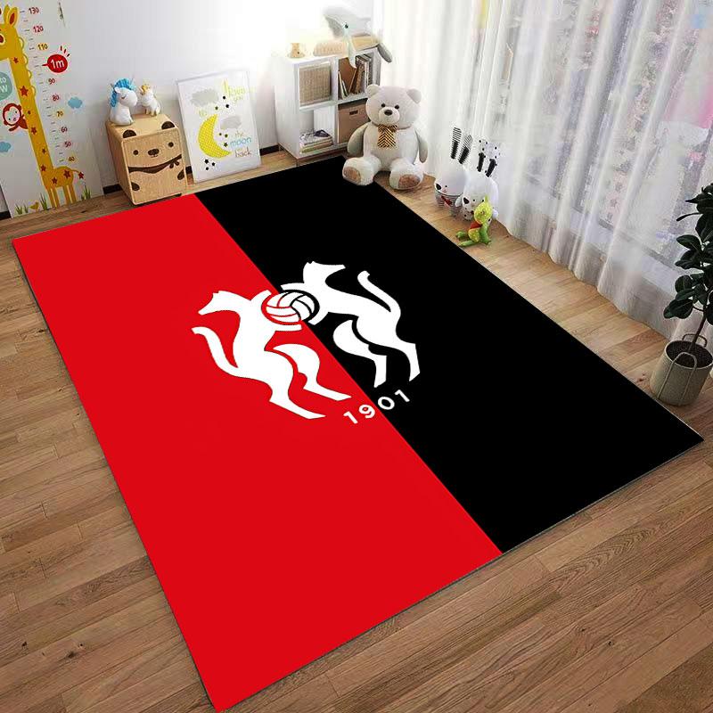 Red and Black Dog Duo Carpet suitable as a non-slip mat for the living room or bedroom sofa